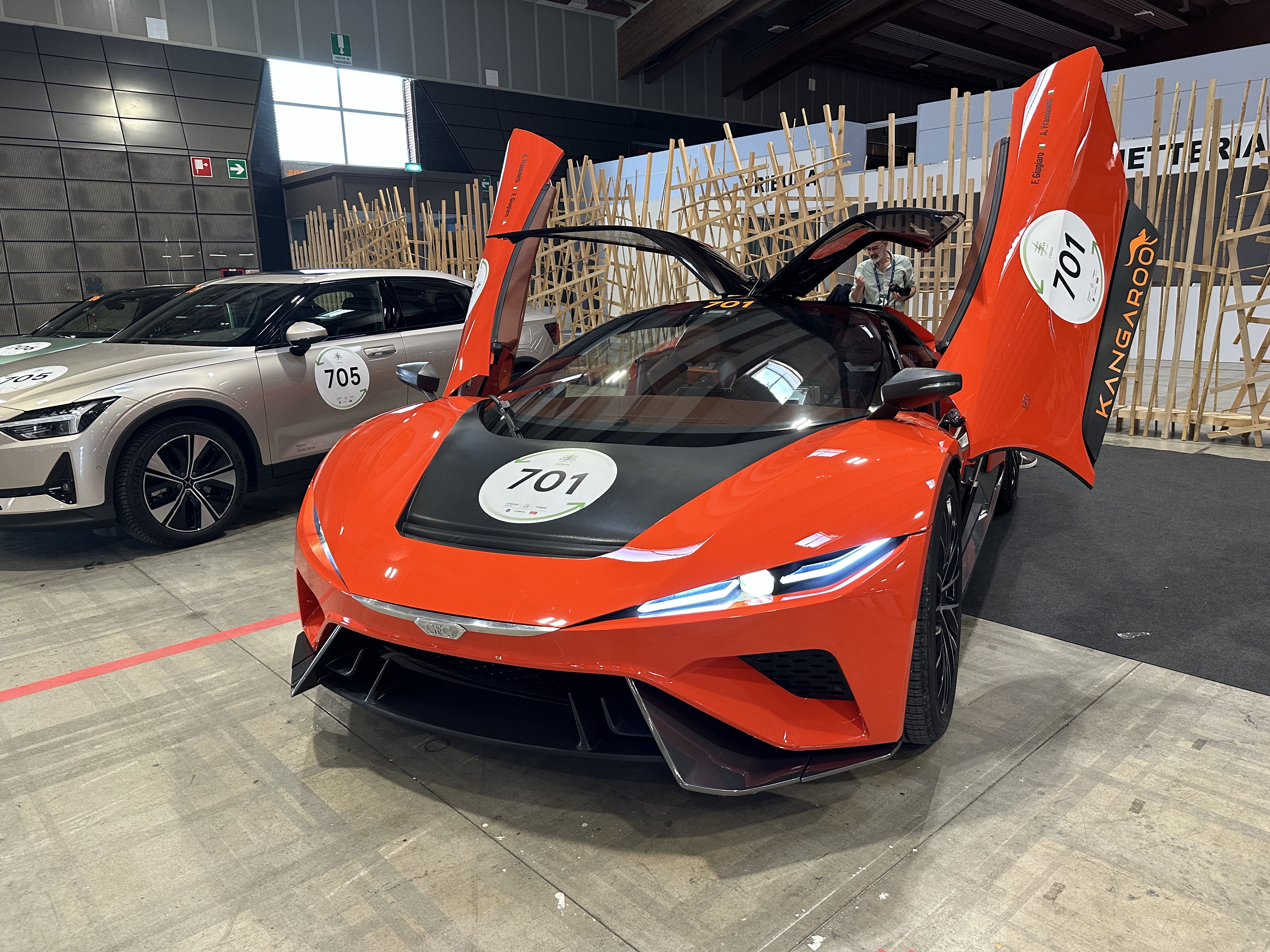 Fabrizio Giugiaro and GFG Kangaroo at 2024 Mille Miglia Green