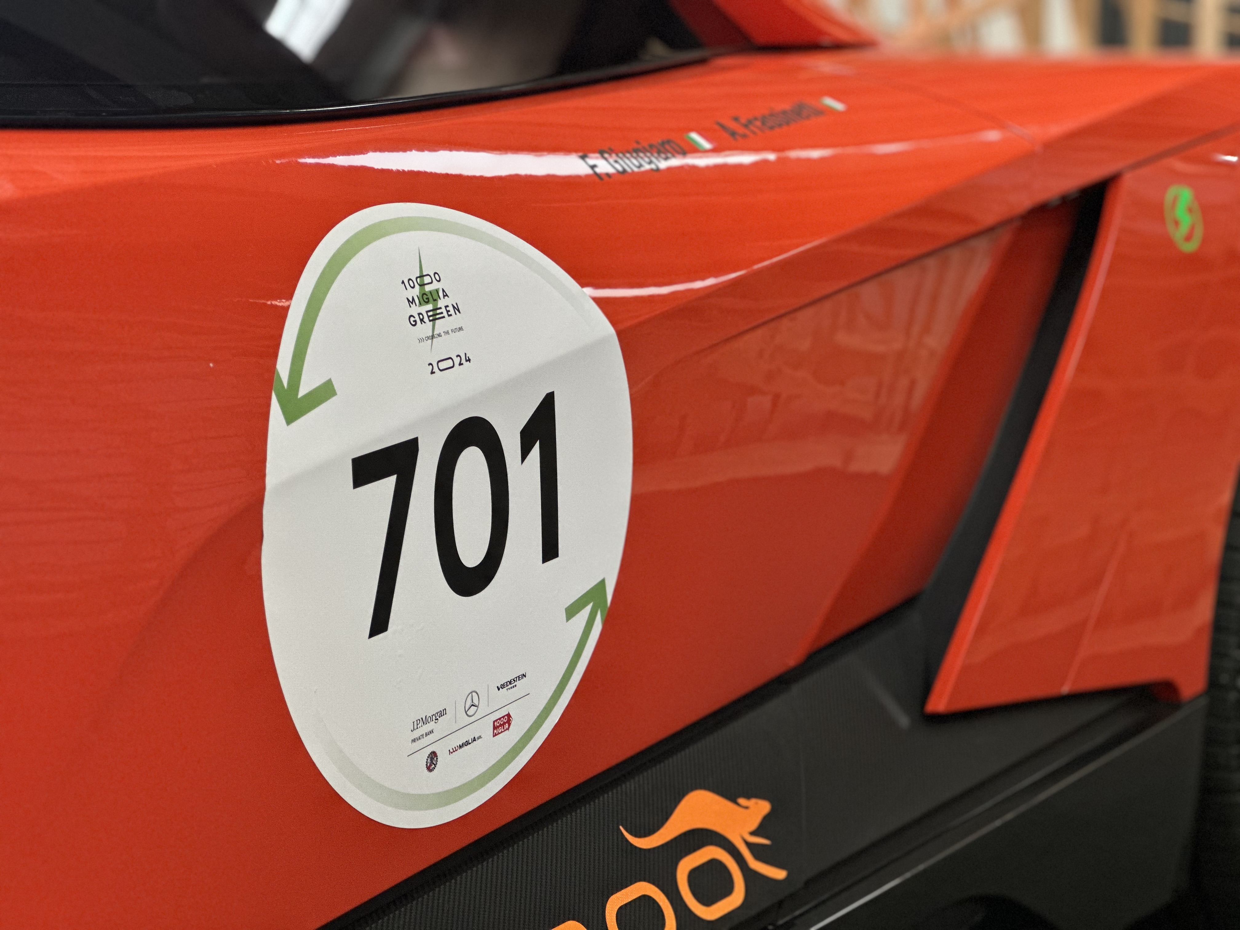 Fabrizio Giugiaro and GFG Kangaroo at 2024 Mille Miglia Green