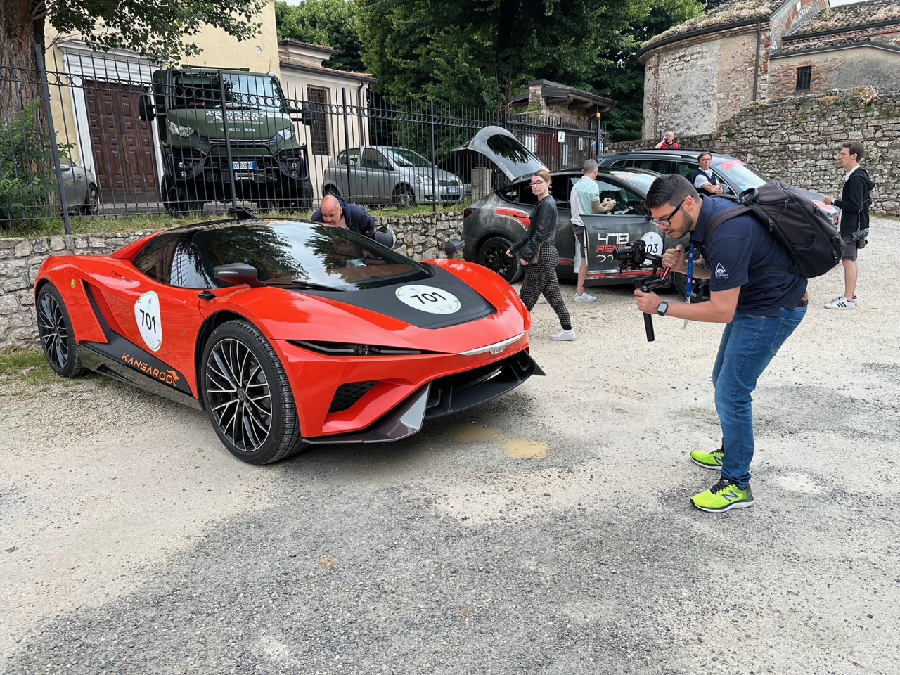 Fabrizio Giugiaro and GFG Kangaroo at 2024 Mille Miglia Green